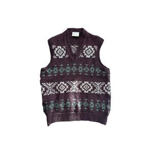 Vintage Gaeltarra Loomed In County May Ireland V-Neck Vest Sweater Size